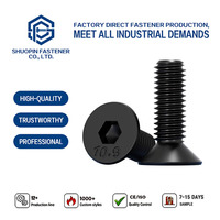 Vis à tête fraisée DIN 7991 ISO 10642, grade 10.9, noire, M6 M8 M10, pour table et fixation de machine-outil CNC, vis à clé Allen