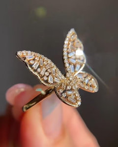 APRICOT JEWELS Bague Papillon en Diamant de Laboratoire 5 carats Or Blanc avec Diamants Baguette et Diamants Taille IGI Certifiée 14K Bijoux Fins - Product Image 5