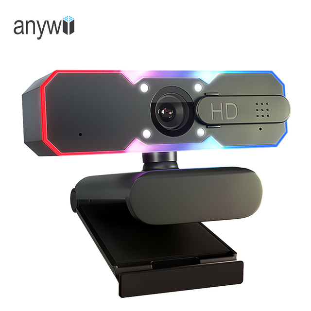 Live Streaming Webcam 1080P 60fps AF Autofocus RGB Fill Light Gaming Webcam for YouTube TikTok Recording