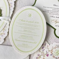 Enveloppes d'invitation de mariage personnalisées en carton fantaisie avec gaufrage artistique et impression typographique, formes personnalisées pour cartes d'invitation de mariage