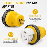 Adaptador para RV con Certificación ETL de Guankai, 5-15P SS2-50R 15A/110V 50A/110V, Enchufe Giratorio de Cobre/PVC, Modelo LP31.2ZW0.42, Generador