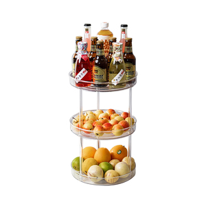 Commercio all'ingrosso in plastica PP 360 ° portaoggetti rotante 3-Tier <span class=keywords><strong>Lazy</strong></span> <span class=keywords><strong>Susan</strong></span> Base antiscivolo per ordine all'ingrosso cucina/bagno/ufficio - Product Image 3
