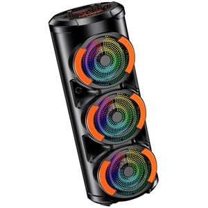 3x6 30W Rechargeable Speaker With Remote And <b>Wireless</b> <b>Microphone</b> Portable Bluetooth Party Speaker - Product Image 2