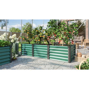 Flor vegetal Galvanizado Elevado Maceta Crianza Jardinería Camas Metal Elevado Acero Macetas Caja <span class=keywords><strong>Elevada</strong></span> Cama de jardín - Product Image 2