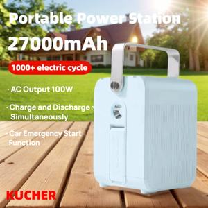 KUCHER Stazione di Alimentazione Portatile Blu 100W, Batteria al Litio 27000mAh, MPPT Onda Sinusoidale Pura, Pronto per Energia Solare, Avviatore d'Emergenza per Auto US/<span class=keywords><strong>EU</strong></span> - Product Image 2
