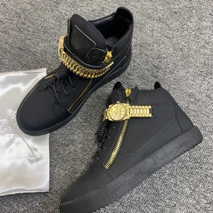 Zapatos informales de alta calidad para hombre y mujer, zapatillas altas de cuero auténtico, tenis Unisex <span class=keywords><strong>GZ</strong></span> 35-48, zapatos deportivos de marca de lujo 0848 - Product Image 4