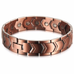 Bracelet BioMagnétique Ajustable pour Hommes et Femmes, en Cuivre Pur, Motif Trèfle, Pierres Incrustées, Énergisant et Guérissant - Product Image 6