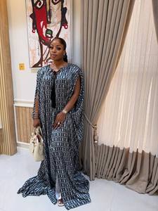 <span class=keywords><strong>Robe</strong></span> longue maxi imprimée style africain pour <span class=keywords><strong>femme</strong></span>, coupe ample, grande <span class=keywords><strong>taille</strong></span>, avec nœud, style décontracté, style européen et américain J3557 - Product Image 3