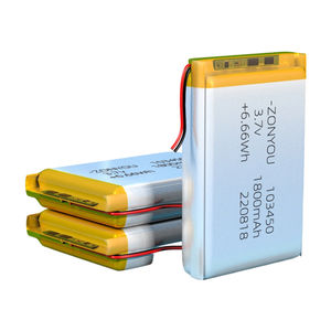 แบตเตอรี่ลิเธียมโพลิเมอร์ประสิทธิภาพสูง 500 รอบการใช้งานยาวนาน รุ่น Li-po 103450 1800/2000mah กำลังลดราคา - Product Image 1