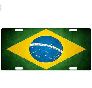 Placa <span class=keywords><strong>de</strong></span> Matrícula Patriótica con Bandera <span class=keywords><strong>de</strong></span> <span class=keywords><strong>Brasil</strong></span> 2026 para el Día del Partido <span class=keywords><strong>de</strong></span> Fútbol 48, 6x12 Pulgadas, Accesorio Decorativo para la Parte Delantera del Coche - Product Image 2