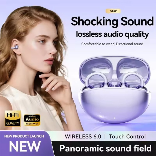 Clip Earphones Open Ear Clip 3D Stereo Sound Headphones OWS Sport Wireless Headset TWS Earbuds With Mic
