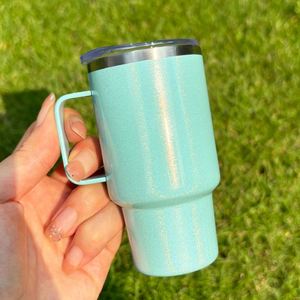 Vaso de chupito pequeño de acero inoxidable de 3 oz con asa y pajita metálica para sublimación, ideal para whisky y tequila. - Product Image 3