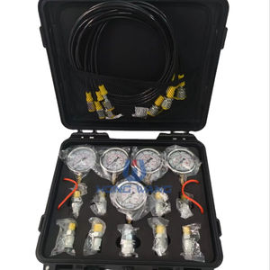 Manómetros, Herramienta de Medición de Presión, Juego de Manómetros Hidráulicos de 3/4/5 con Conectores en T, Piezas de Maquinaria de Construcción - Product Image 1