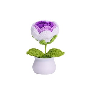 Decoración para el hogar, macetas de simulación falsas hechas a mano, plantas, flores tejidas artificiales, hilo de lana <span class=keywords><strong>eterno</strong></span>, Margarita, girasol, flor de punto - Product Image 5