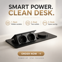 Prise de courant électrique de table modulaire personnalisable avec ports USB A+C, double alimentation UE pour mobilier de bureau