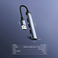 LDNIO DS-104U USB 2.0 et adaptateur audio carte son stéréo externe avec casque d'écoute 3.5mm et prise microphone pour Windows Mac