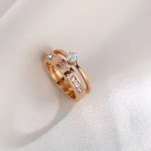 Anillos de boda de acero inoxidable para mujer, diseño moderno y nuevo, precio de fábrica