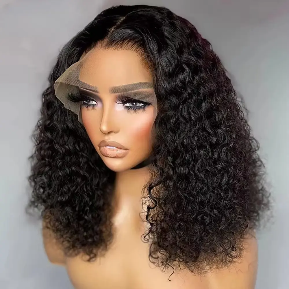 Hot Selling Products 2024 Cheap Brazilian 13x4 Short Bob Lace Front Wig Full Hd Lace Frontal Wigs Human Hair Kinky Curly