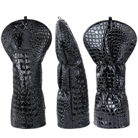 Accessoires de golf Factory Green Clover, housses de tête de club de golf à motif crocodile, vente en gros, housses de tête de driver de golf de haute qualité