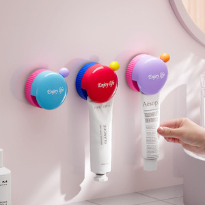 Enjoy Life Suction <b>Toothpaste</b> <b>Holder</b> Wall Mounted Plastic Circular Contemporary Bathroom Storage Rack - Product Image 1