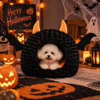 Lit pour chat Halloween Little Devil - Niche douillette et chaude toutes saisons pour chats et chiots