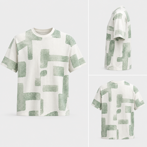 เสื้อยืดพิมพ์ลายกราฟิกศิลปะนามธรรมสำหรับผู้ชาย เสื้อยืดแฟชั่นลำลองร่วมสมัย รับผลิตเสื้อผ้าแบบ OEM ODM แบรนด์ส่วนตัว - Product Image 3