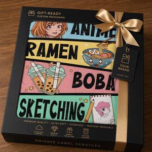 Coperta con Cappuccio Anime Ramen Boba all'Ingrosso, Vestibile, Taglia Unica, Polsini Elastici, Tasca Grande, Regalo al Dettaglio - Product Image 5