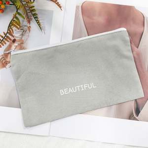 Sacs à outils de couture en coton avec fermeture éclair, logo personnalisé, style mode, 13*21cm, marron, vente en gros - Product Image 6