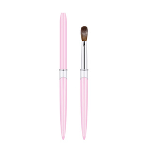 100% Kolinsky Hair Acrylic <b>Nail</b> Brush Pink Metal Handle Acrylic Powder Brush for Professional <b>Nail</b> <b>Extension</b> - Product Image 2