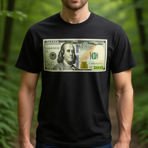 Camiseta con estampado de billete de 100 dólares con Benjamin Franklin - Product Image 3