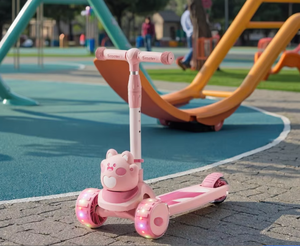 Trottinette enfant pliable à hauteur réglable avec lumières LED, mini trottinette <span class=keywords><strong>pour</strong></span> filles - Product Image 1