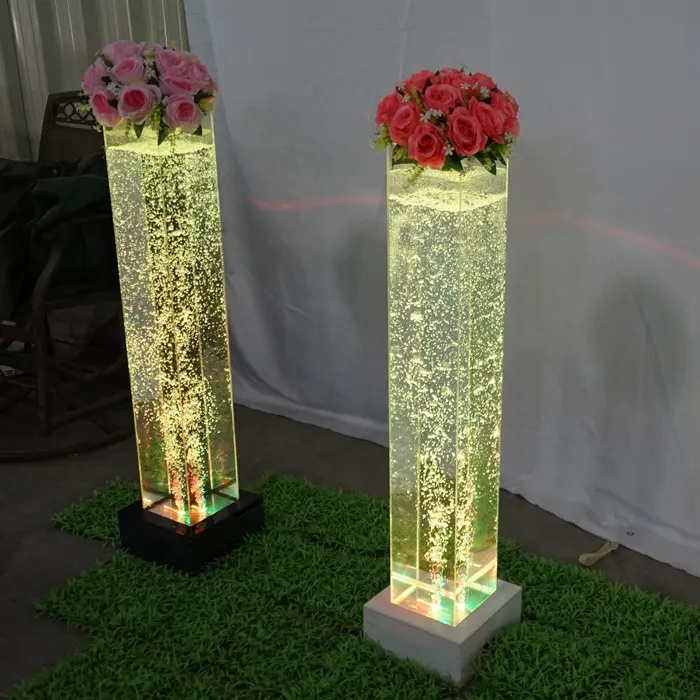 Piso decorativo de led acrílico, iluminação para aquário, coluna de flores, pilar