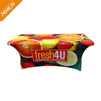 Prix de gros 4ft 5ft 6ft 8ft chemin de table personnalisé publicité couverture de table ajustée nappe extensible pour salon