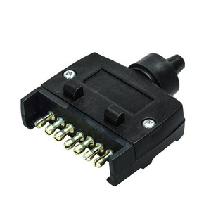 7 Pin Flat Trailer <b>Plug</b> Black Plastic Connector For Caravan Taillight Signal <b>Adapter</b> Standard Mo 167 - Product Image 1