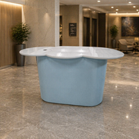 Bureau de réception moderne en surface solide en forme de nuage, petit format, pour spa, salon, clinique dentaire, hôpital, hôtel
