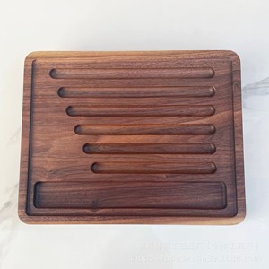 Plateau de présentation de bijoux en bois massif, noyer noir d'Amérique du Nord, 5 porte-gobelets pour le rangement et la présentation de bracelets et de perles - Product Image 5