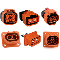 Prise et fiche plastiques étanches 35A HVIL IP67 haute tension, connecteur 2 broches, orientation droite, pour automobile