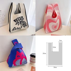 Bolso Tote Casual de Moda con Patrón de Dibujos Animados, Bolso de Mano Ligero de Punto para Mujer - Product Image 4