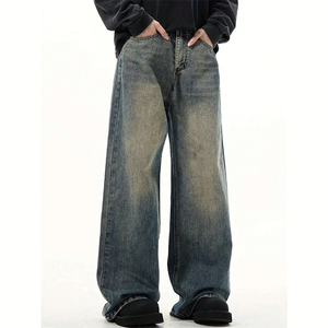 <span class=keywords><strong>Jeans</strong></span> Baggy Unisexe Vintage de Haute Qualité pour Hommes, Coupe Droite Ample, Taille Plus, Style Hip Hop Streetwear – Vente en Gros - Product Image 1