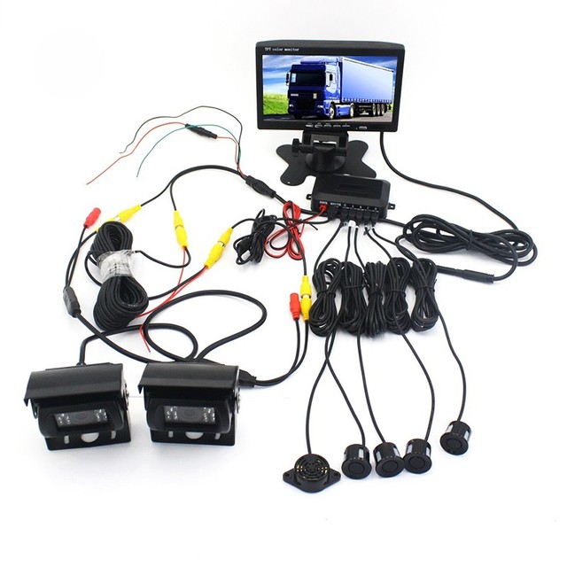 RV Caravan  Rear Side View Parking  Sensor System 7 Inch Monitor IP68 Waterproof Truck Security  Camera
