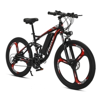 Rangka karbon penyerap guncangan ganda sepeda gunung listrik dewasa 48V belakang 21 kecepatan 1500W 350W baterai Lithium baja