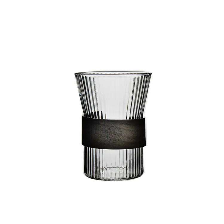 300ml Resistente Ao Calor Vertical Listrado Borosilicato Whisky Tumbler Café Chá Leite Copo De Vidro Home Hotel Restaurante Vidros