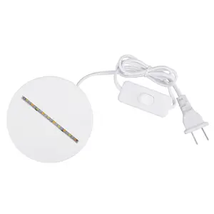 Directe fabrikant ronde led nachtlampje basis 3d led acryl lampvoet