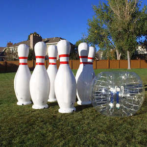 Juegos divertidos al aire libre, juego de bolos inflable Jumbo, bolos Zorb humanos inflables, bolas emocionantes - Product Image 3