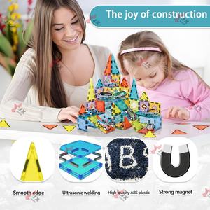2025 tendencia educativa 3D 75P STEM imán mágico juguetes conjunto bloques de construcción magnéticos 100 Uds azulejos magnéticos para niños - Product Image 5