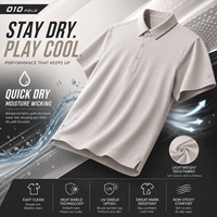 Camisa Polo de Negocios para Hombre JNEI, Secado Rápido, Absorbe la Humedad, Resistente a las Manchas de Sudor, para la Oficina, el Trabajo Diario y el Desplazamiento