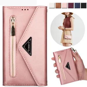 Zipper Wallet Leather Case For iPhone 13 pro max 13 mini 12 X XS Max 11 pro max 7 8 Plus Crossbody Flip Stand Phone Back Cover