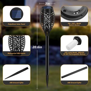 Vente en gros de mini lampes solaires à 12 LED, lampes torches d'extérieur avec effet scintillant, étanches, pour une décoration romantique - Product Image 2