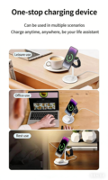 Chargeur sans fil magnétique multifonction 3 en 1, type rapide PD 15W 25W, chargeur rapide type C, support de téléphone pour montre et écouteurs