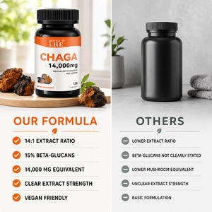 สินค้ามาใหม่ Shecome Chaga 14000 มก. แคปซูลเสริมภูมิคุ้มกันสำหรับผู้ชายและผู้หญิง อาหารเสริมสมุนไพรชากา - Product Image 4